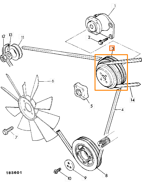 Шкив вентилятора JCB 123/03597