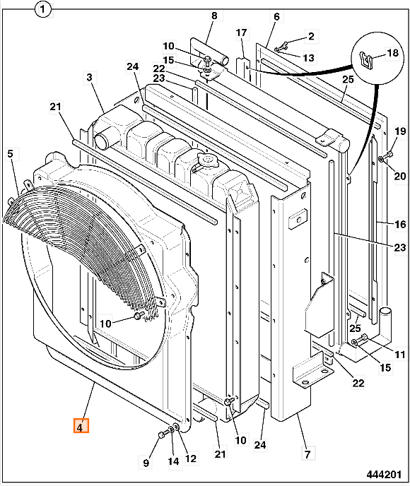 Диффузор (кожух) вентилятора кондиционера на Лада Гранта, Калина 2