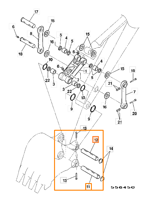 Палец ковша JCB JBV0107