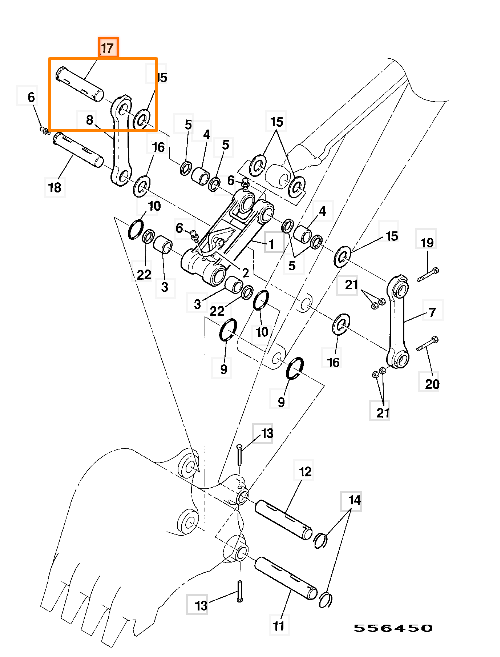 Палец стрелы JCB KBV0732