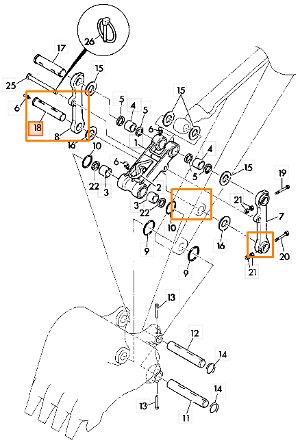 Палец ковша JCB KRV1121