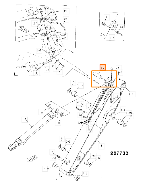 Палец стрелы JCB KSV0456