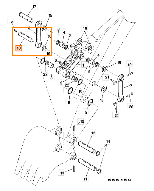 Палец ковша JCB KBV0733