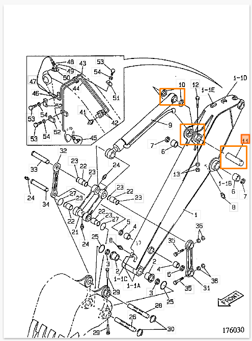 Палец стрелы JCB JNV0808