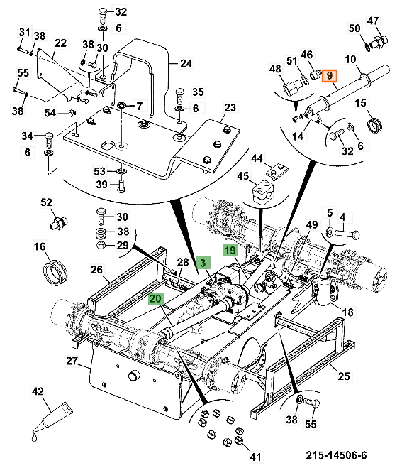 Палец переднего моста JCB JRA0403