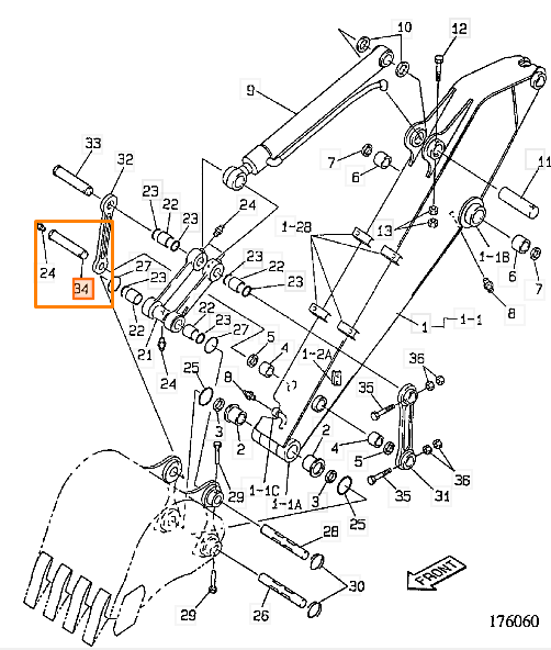 Палец ковша JCB KNV0232