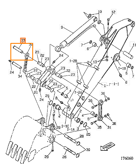 Палец ковша JCB KNV0231