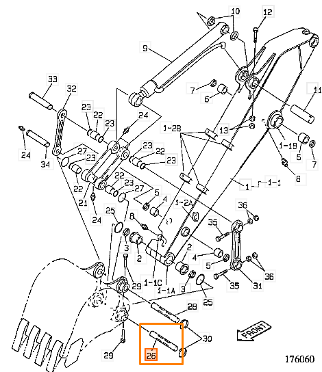 Палец ковша JCB JNV0087