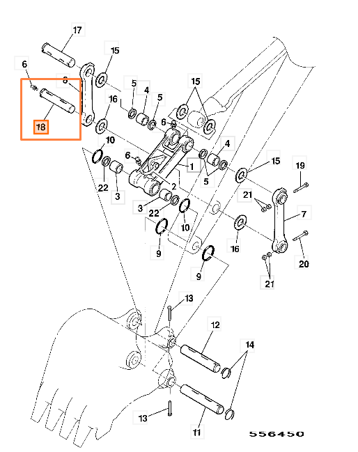 Палец стрелы JCB KNV0485