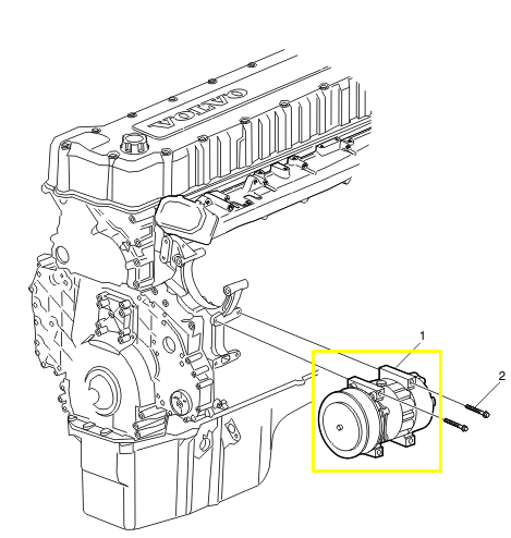 Компрессор кондиционера VOLVO 20721587 CAT 4326, 206RD52M, 206RD53M