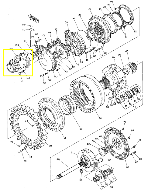 Редуктор хода HITACHI 4396991, 4396982