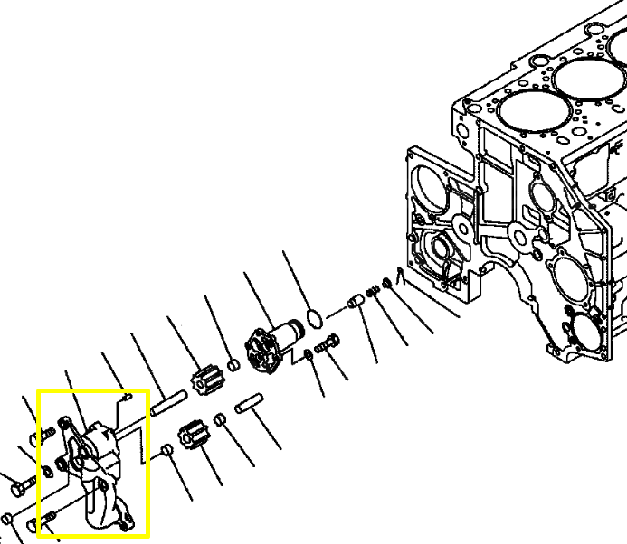 Насос масляный Komatsu 6218-51-2004, 6218-51-2002, 6218-51-2001, 6218512004, 6218512002, 6218512001
