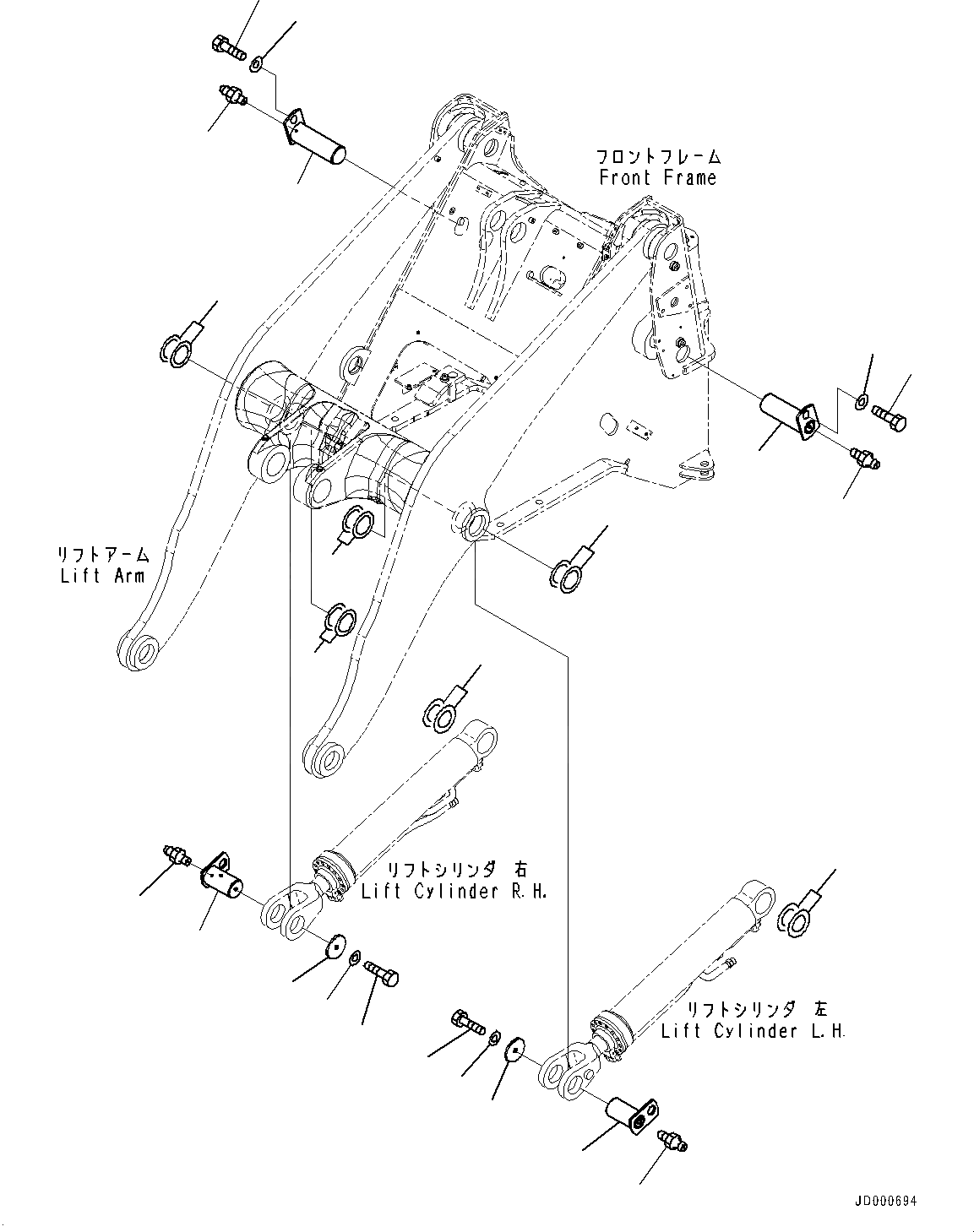 Шайба пальца крепления штока г/ц подъема передней стрелы Komatsu 423-70-11711, 4237011711