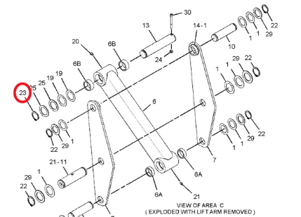 Стопорное кольцо CAT 6V-4364, 6V4364