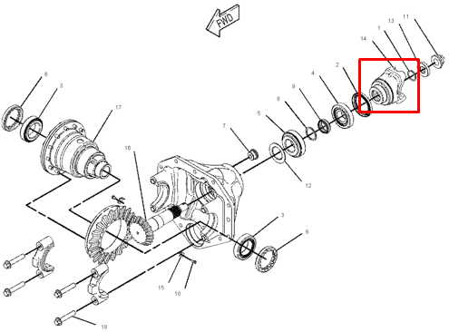 Фланец моста Caterpillar 216-4464, 2164464, 143592