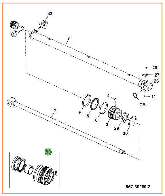 Гидроцилиндр JCB 557/60269, 557-60269