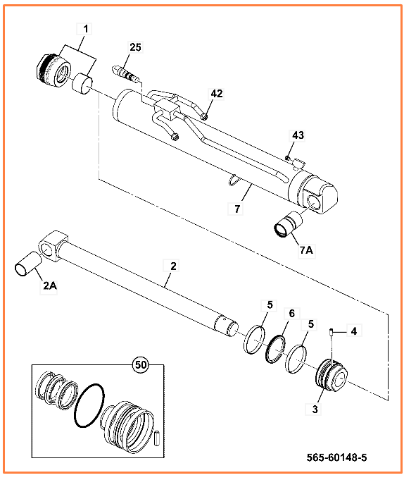 Гидроцилиндр JCB 565/60148, 565-60148