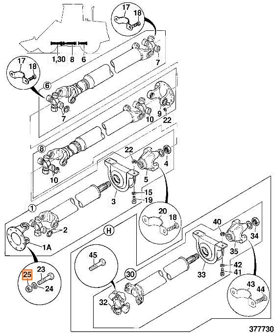 Гайка JCB 1371/0403D, 1371-0403D