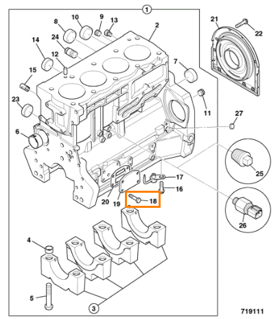 Болт кронштейна двигателя JCB 826/00901, 826-00901