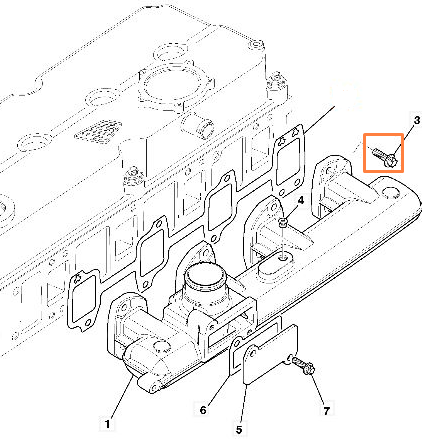 Болт впускного коллектора JCB 1319/0307Z, 1319-0307Z