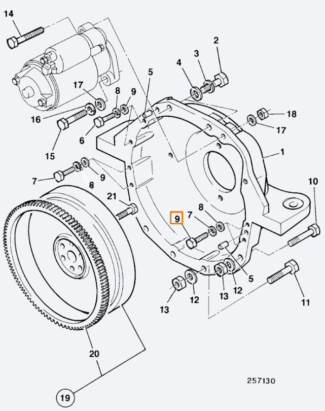 Болт крепления корпуса маховика JCB 1315/0409Z, 1315-0409Z