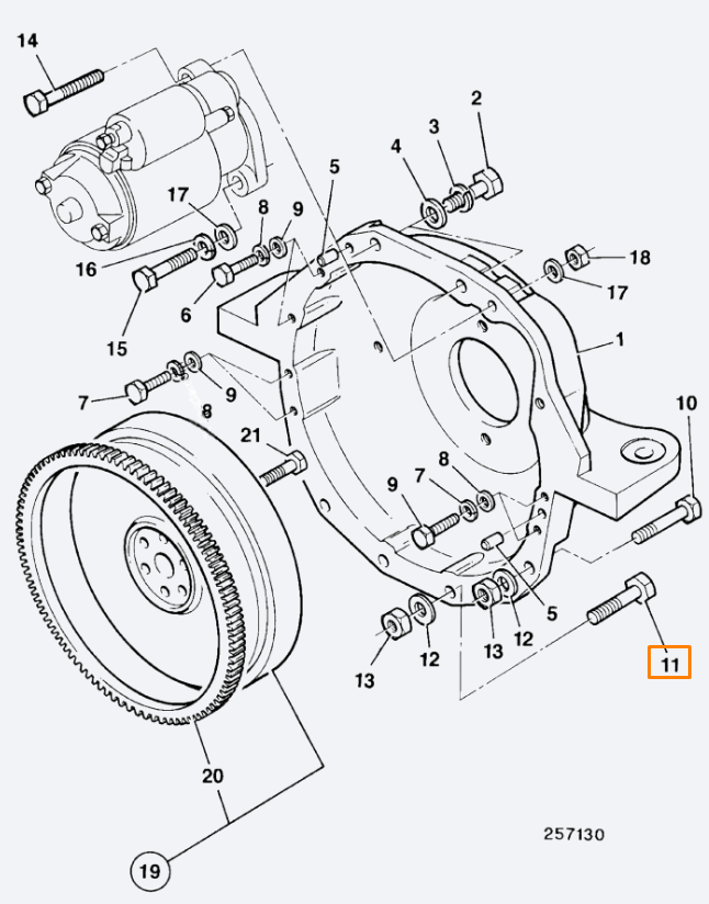 Болт корпуса двигателя JCB 1319/0312Z, 1319-0312Z