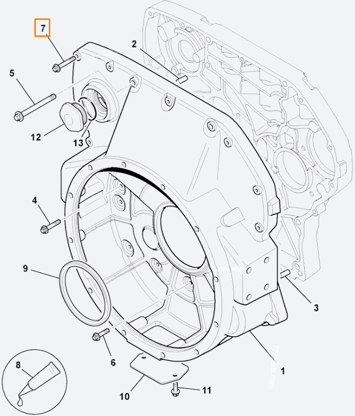 Болт корпуса двигателя JCB 1319/3420Z, 1319-3420Z