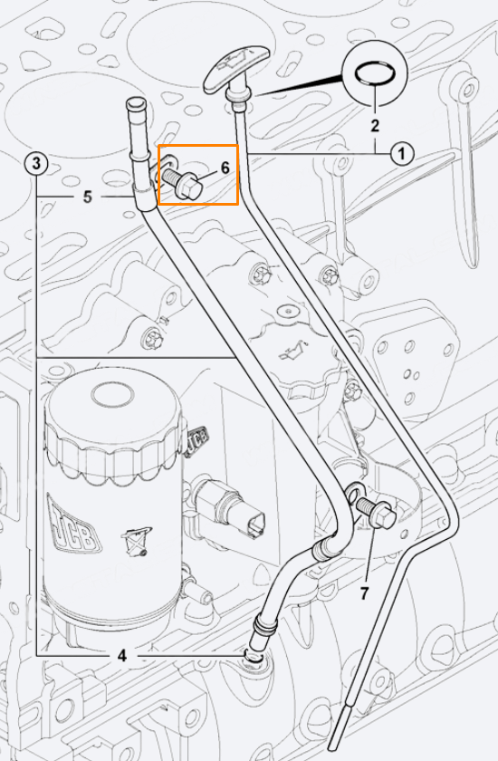 Болт крепления трубки щупа JCB 1317/3305Z, 1317-3305Z