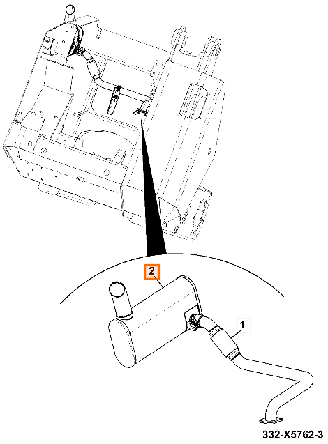 Глушитель-резонатор JCB 332/X6747, 332-X6747