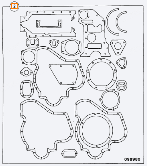 Набор прокладок двигателя нижний JCB 02/130273, 02-130273