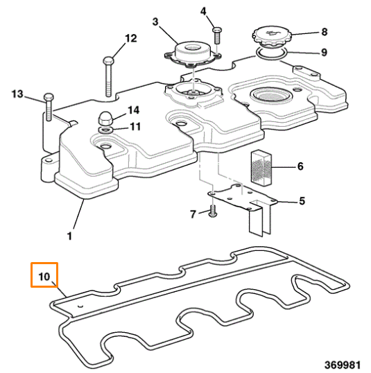 Прокладка крышки клапанов JCB 02/634150, 02-634150