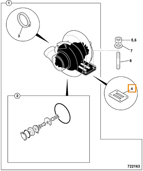 Прокладка турбины двигателя JCB 02/801259, 02-801259