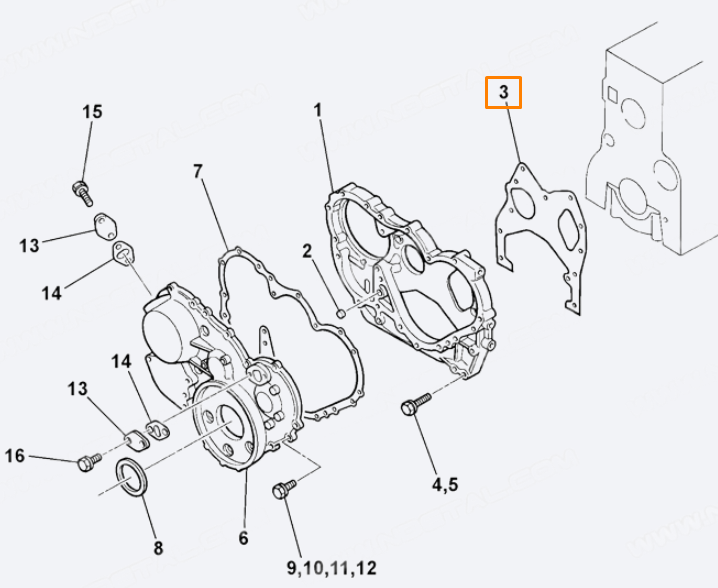 Прокладка крышки ГРМ JCB 02/800322, 1113120140, 02-800322