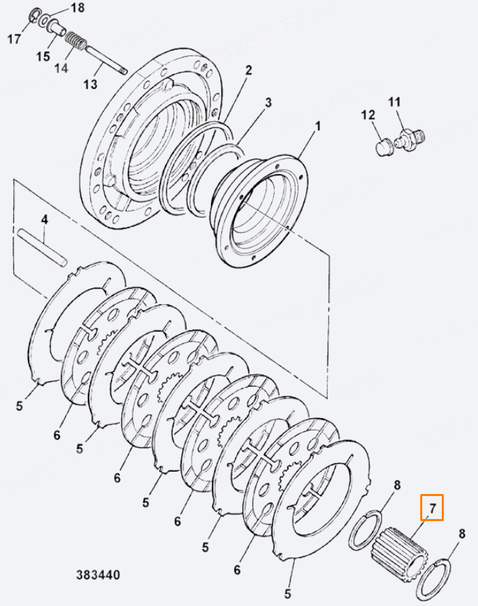 Шестерня полуоси тормозных дисков JCB 450/10215, 450-10215, 45010215