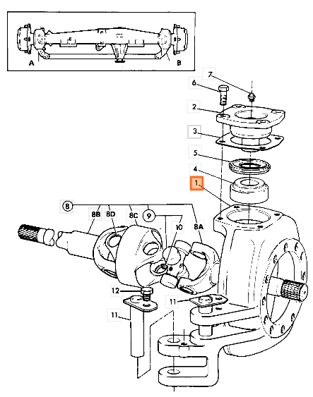 Поворотный кулак JCB 3CX 448/08301, 448-08301