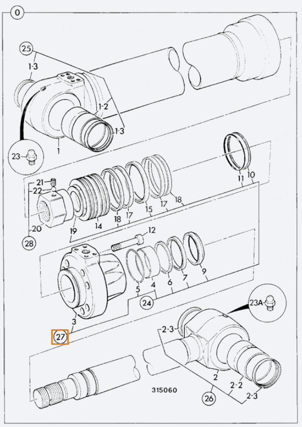 Ремкомплект сальников гидроцилиндра JCB 6900/0972, 6900-0972