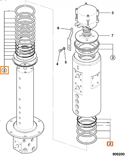 Ремкомплект сальников гидроцилиндра JCB 332/C3819, 332-C3819