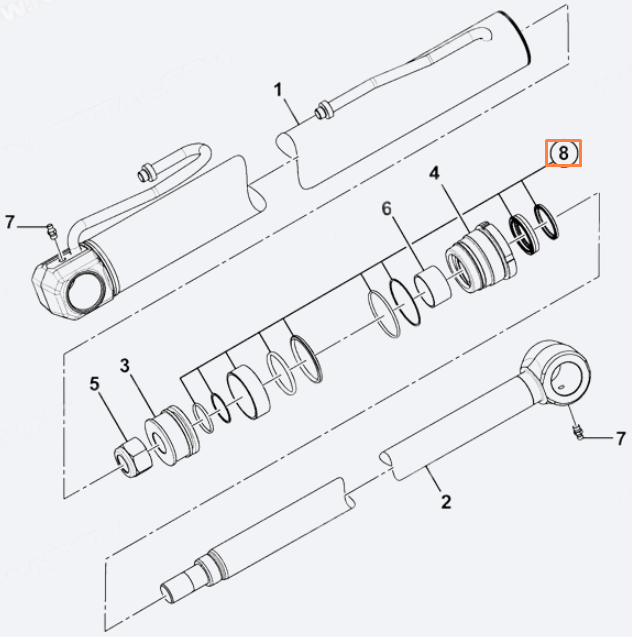 Ремкомплект разворота переднего ковша JCB 335/C1388, 335-C1388