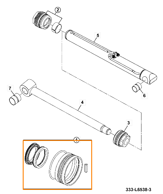 Ремкомплект гидроцилиндра JCB 335/H8834, 335-H8834