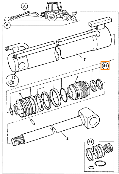 Ремкомплект гидроцилиндра JCB 561/10200K, 561-10200K