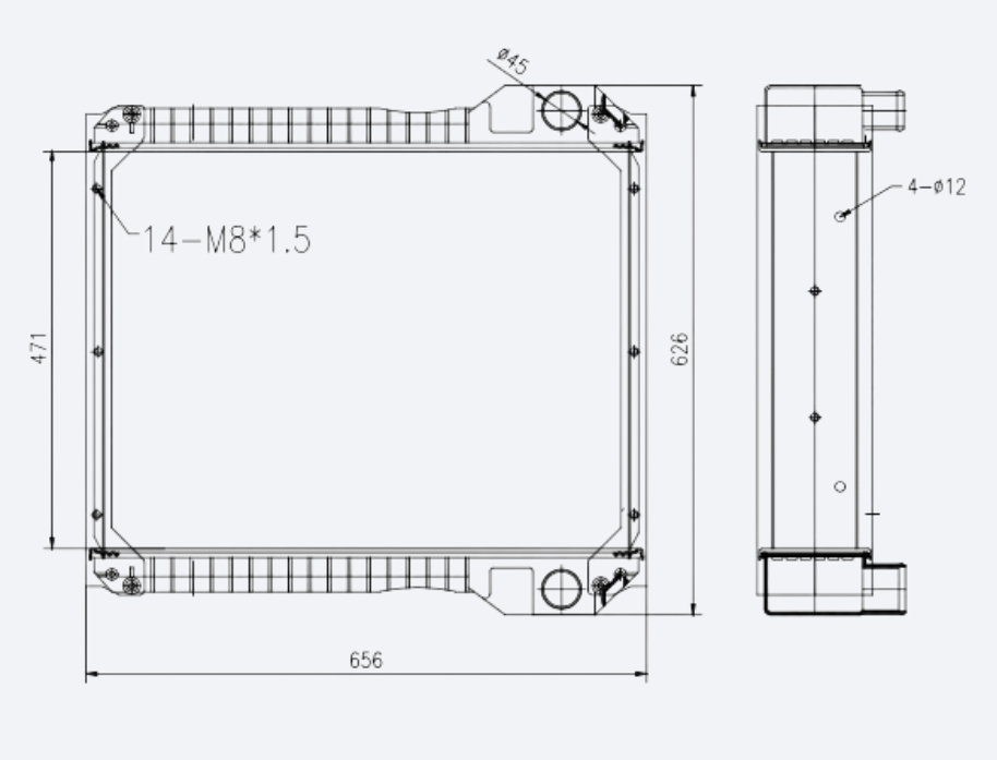 Радиатор низкий JCB 30/925627, 30-925627