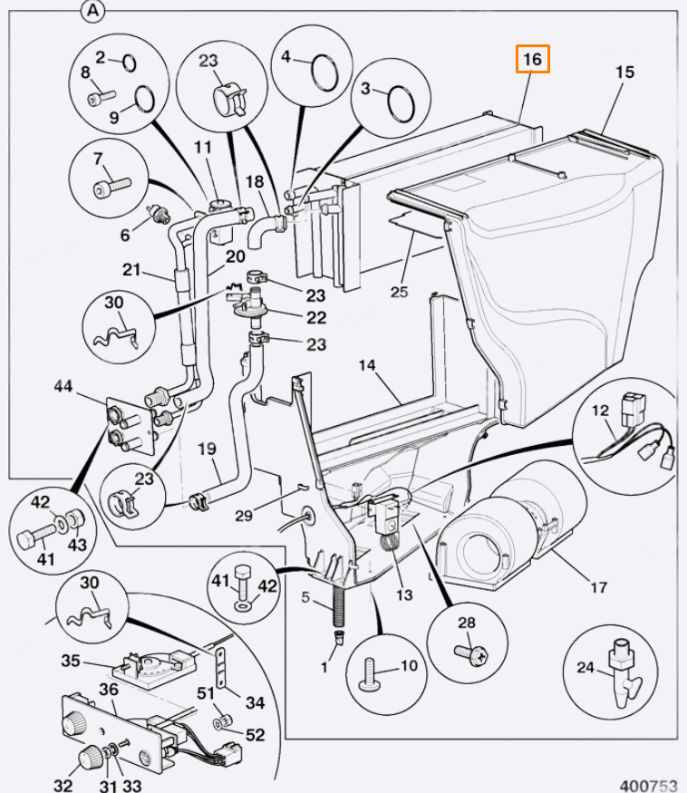 Радиатор отопителя салона JCB 30/925686, 30-925686