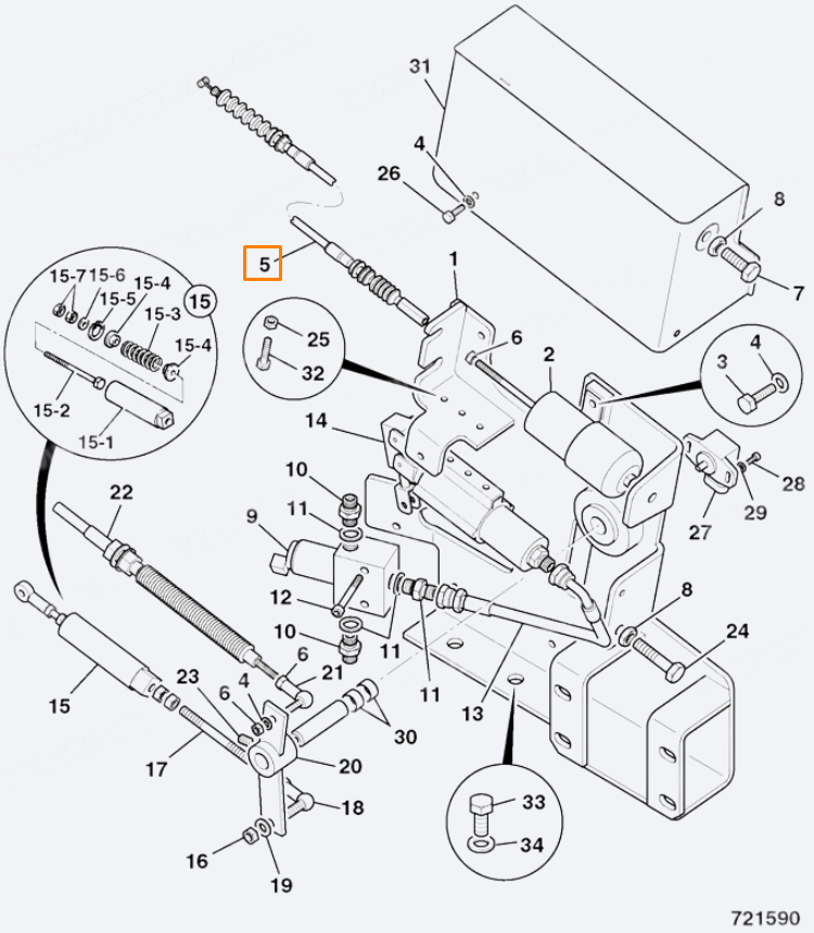 Трос стоп соленоида JCB 910/60185, 910-60185