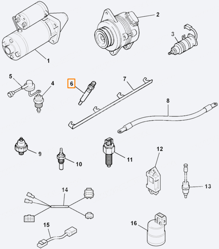 Свеча накаливания JCB MINI 717/20254, 717-20254