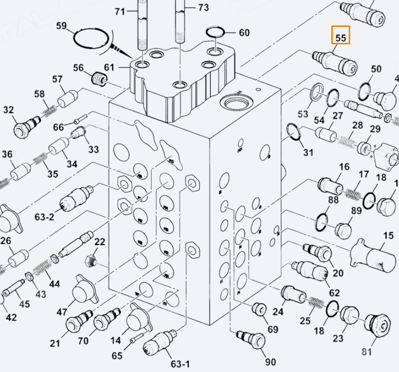 Предохранительный клапан JCB 333/E3742, 333-E3742