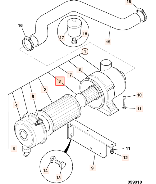 Фильтр воздушный JCB JZ70 32/925255, 7140/54103, 32-925255, 7140-54103, 32925255, 714054103