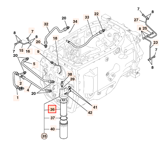 Фильтр гидравлический КПП JCB 32/925801, 32-925801, 32925801