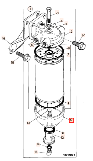 Стакан топливного фильтра JCB 32/400301, 32-400301, 32400301