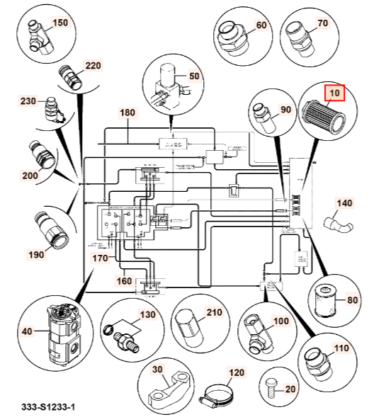 Гидравлический фильтр JCB 32/904200, P169016, FS130B7T125, 32-904200