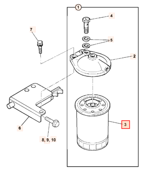 Фильтр топливный тонкой очистки JCB 32/919402,  02/800030, 1132400440, 9414100880, KTP0489, 32-919402,  02-800030 